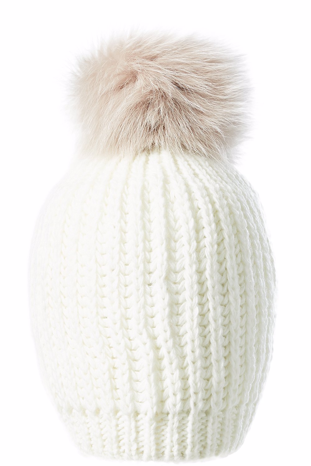 cream beanie with pom