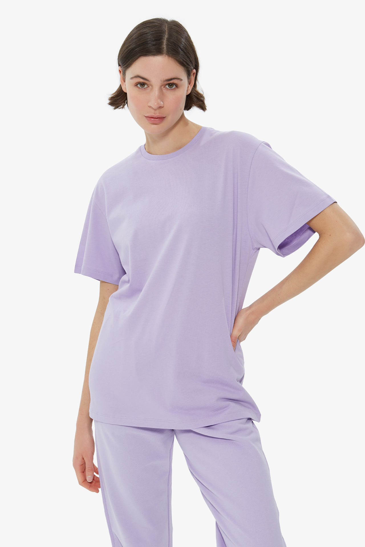 Tshirt | - Back T-Shirt - Bianca Lilac Printed Dahlia