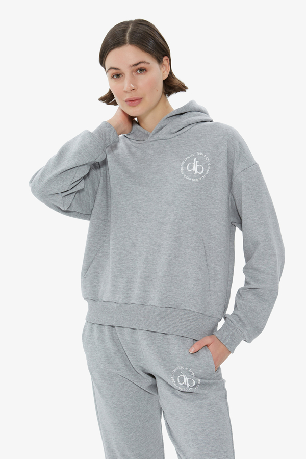 Picture of Grey Hooded Basic Sweatshirt