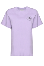 T-Shirt Lila Ön Baskılı Bisiklet Yaka Basic T-shirt