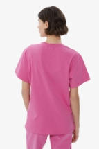 T-Shirt Pembe Ön Baskılı Bisiklet Yaka Basic T-shirt