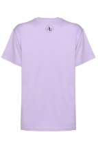 T-Shirt Lila Arka Baskılı Bisiklet Yaka Basic T-shirt