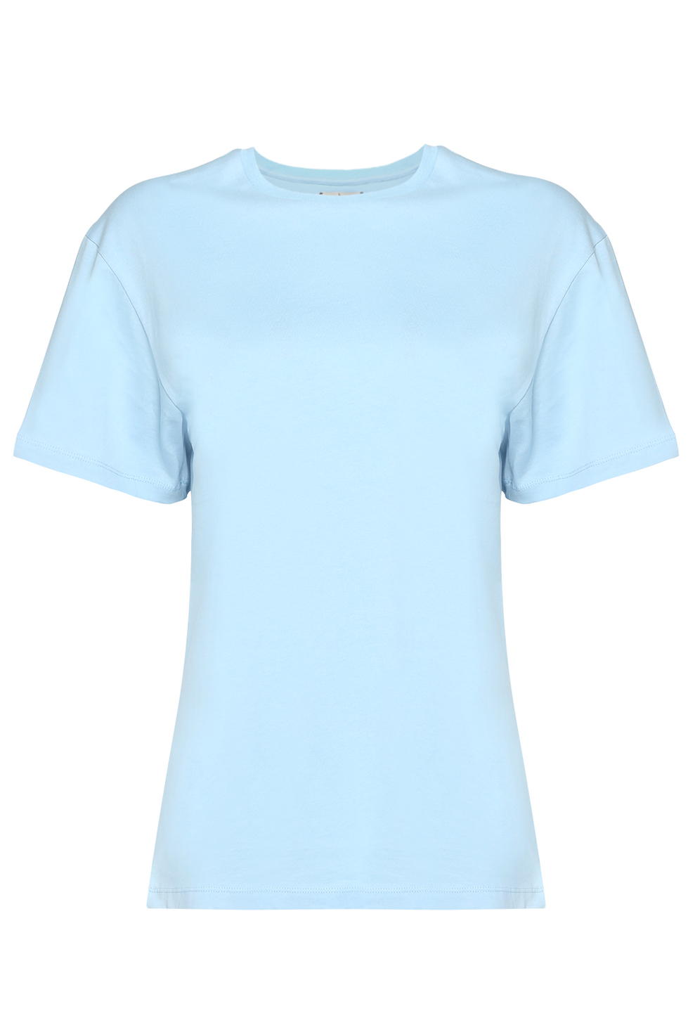 T-Shirt Bebek Mavisi Arka Baskılı Bisiklet Yaka Basic T-shirt