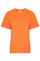 T-Shirt Turuncu Arka Baskılı Bisiklet Yaka Basic T-shirt