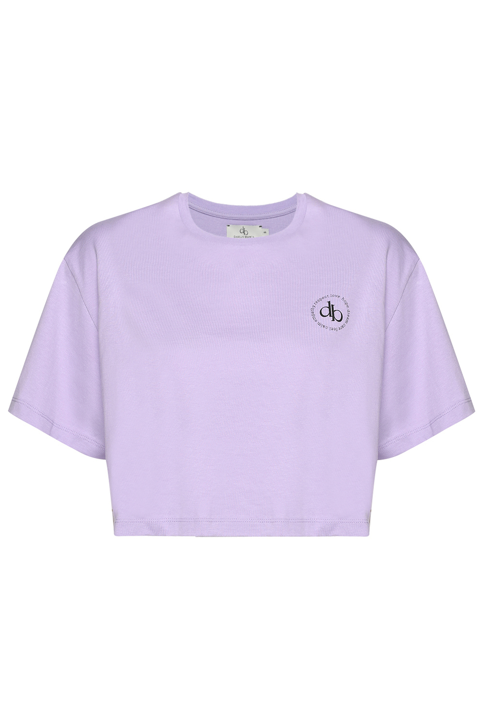 T-Shirt Lila Bisiklet Yaka Crop T-shirt