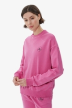 Sweatshirt Pembe Bisiklet Yaka Basic Sweatshirt