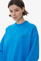 Sweatshirt Mavi Bisiklet Yaka Basic Sweatshirt