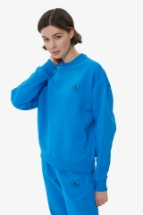 Sweatshirt Mavi Bisiklet Yaka Basic Sweatshirt