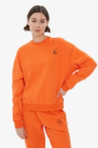 Sweatshirt Turuncu Bisiklet Yaka Basic Sweatshirt