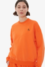 Sweatshirt Turuncu Bisiklet Yaka Basic Sweatshirt