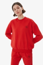 Sweatshirt Kırmızı Bisiklet Yaka Basic Sweatshirt