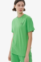 T-Shirt Yeşil Ön Baskılı Bisiklet Yaka Basic T-shirt