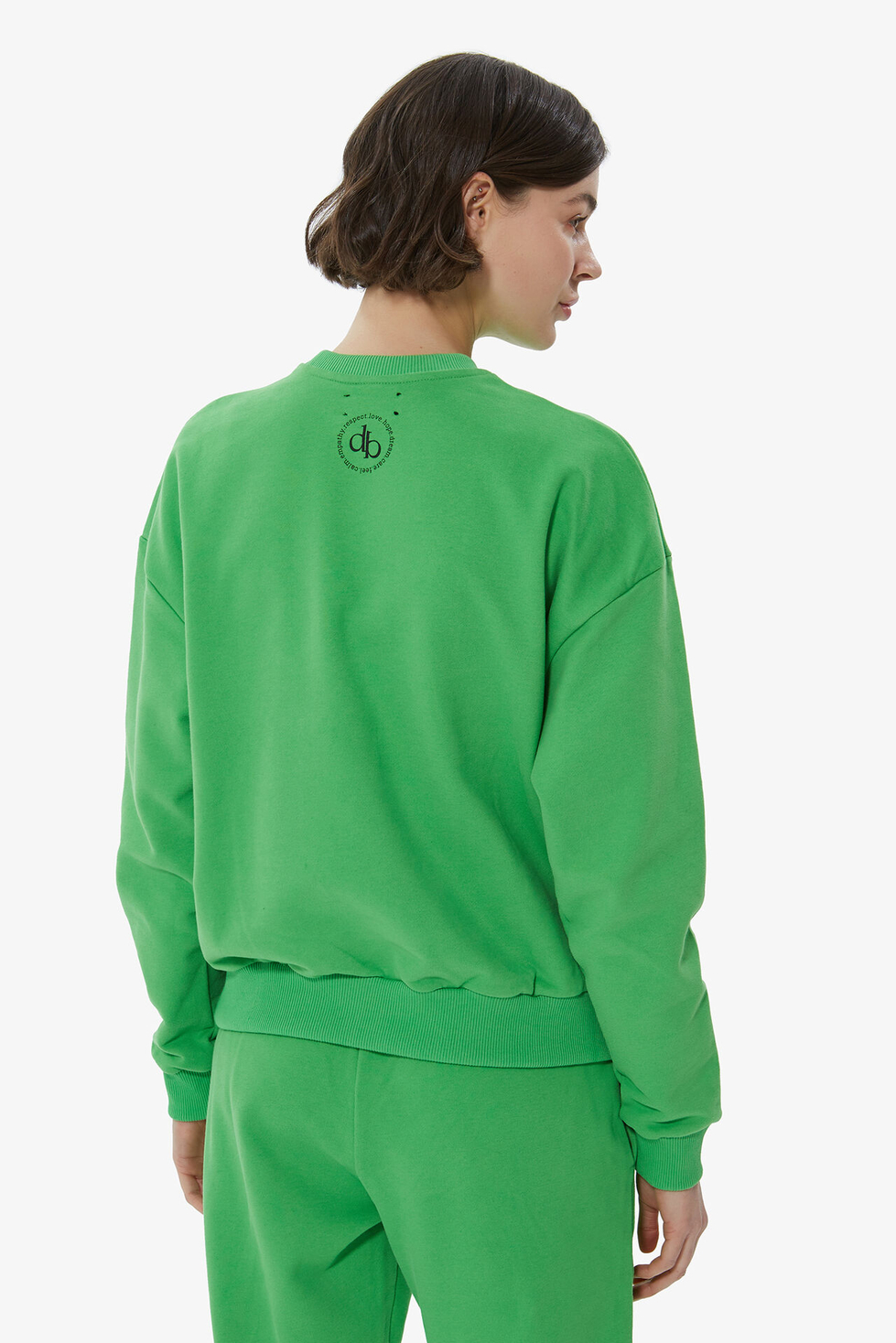 Sweatshirt Yeşil Bisiklet Yaka Basic Sweatshirt