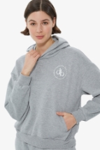 Sweatshirt Gri Kapüşonlu Basic Sweatshirt