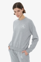 Sweatshirt Gri Bisiklet Yaka Basic Sweatshirt