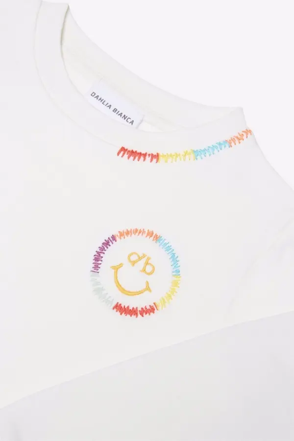 Sweatshirt Gülen Yüz Nakışlı Sweatshirt