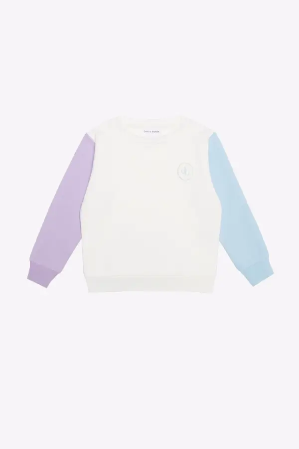 Sweatshirt Renkli Kol Sweatshirt