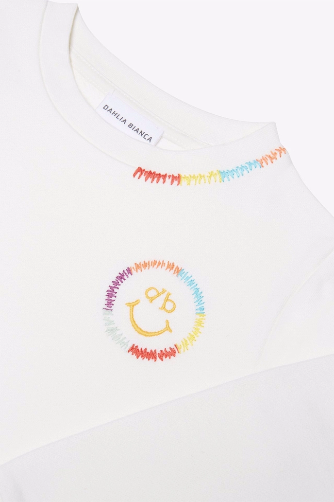 Sweatshirt Gülen Yüz Nakışlı Sweatshirt